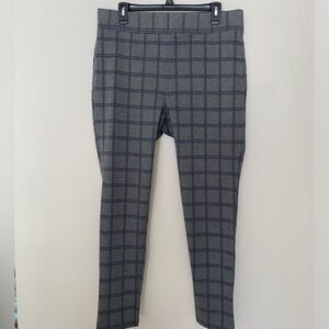 LOFT Women's Gray Plaid Chinos